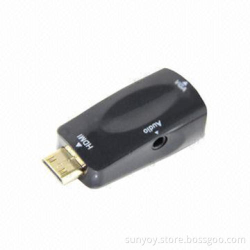 Mini HDMI M to VGA and Audio Converter, Supports Audio Output